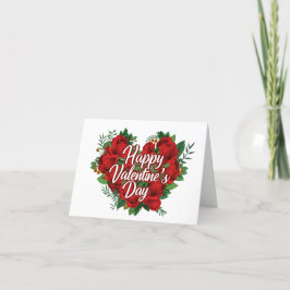 Herzkarte der "Happy Valentine's Day Floral Rose" Feiertagskarte