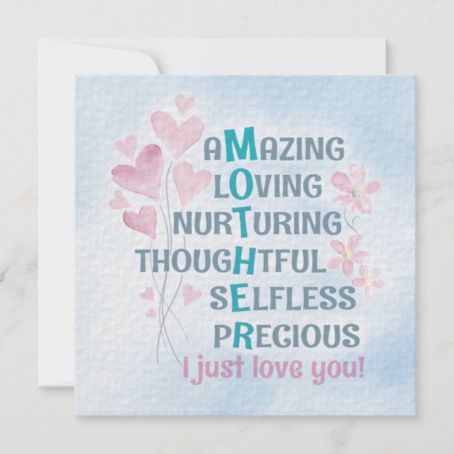 Herzkarte der Mutter (Vorderseite)