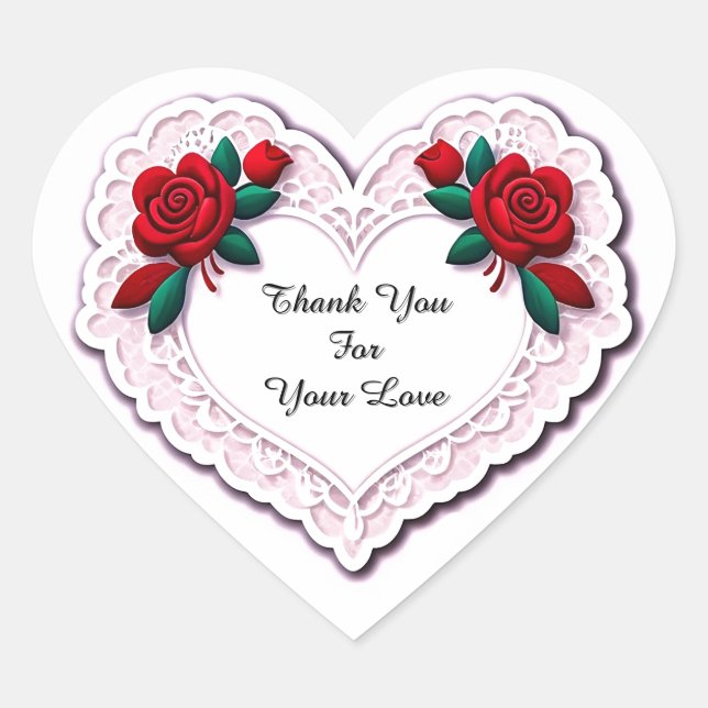 Herzkarte mit zarter Spitze Herz-Aufkleber (Vorderseite)