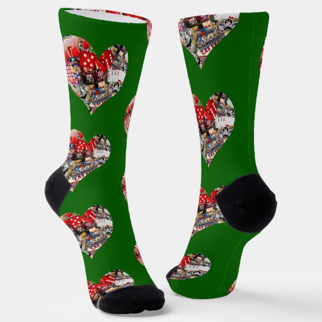 Herzkartenträger Form Las Vegas Socken (Gewinkelt)
