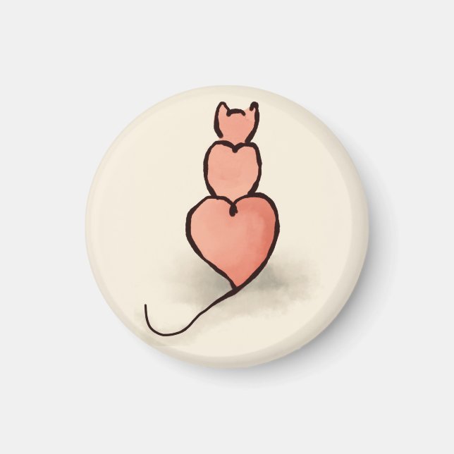 Herzkatze Magnet (Vorne)