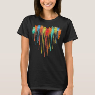 Herzkatze Regenbogenkatze Bunte Katze T-Shirt