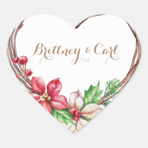 Herzklammern, glänzend, klein, 1½ Zoll (Blatt von Herz-Aufkleber