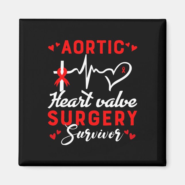 Herzklappenstrahlung Operation Survivor Herzerkran Magnet (Vorne)