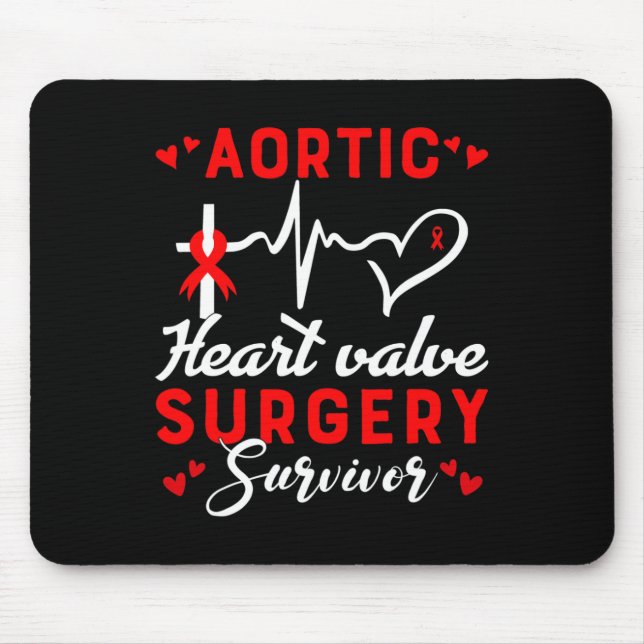 Herzklappenstrahlung Operation Survivor Herzerkran Mousepad (Vorne)