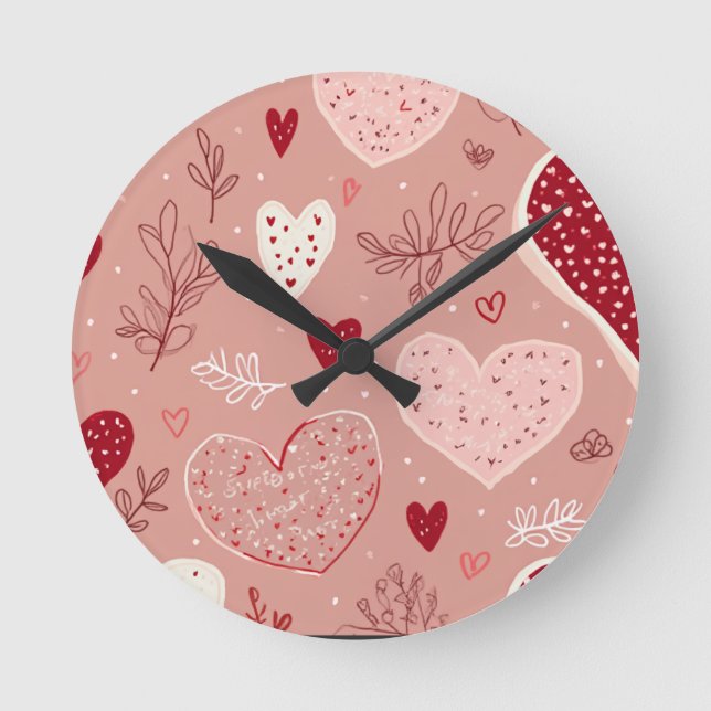 Herzklappenstube Runde Wanduhr (Vorderseite)