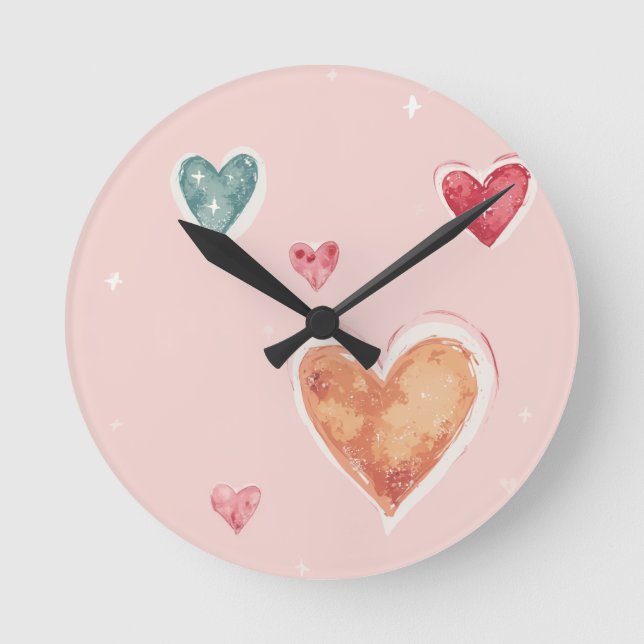Herzklappenstube Runde Wanduhr (Vorderseite)