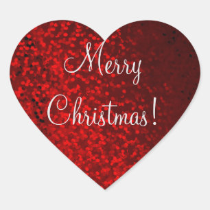 Herzkleber aus rotem Glitzer Herz-Aufkleber