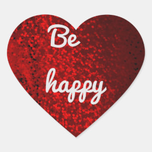 Herzkleber aus rotem Glitzer Herz-Aufkleber