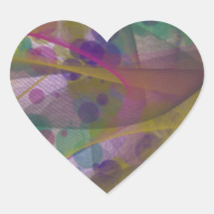 Herzkleber mit farbenfroher Gestaltung Herz-Aufkleber