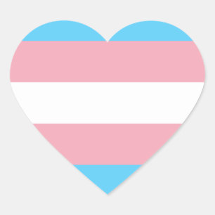 Herzkleber mit Transgender-Flagge Herz-Aufkleber
