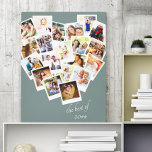 Herzklopfen am Besten | Benutzerdefiniertes Jahr Leinwanddruck<br><div class="desc">Erstellen Sie Ihre eigene, herzförmige Collage aus Foto. Das Design wird mit den Worten "das Beste von [Jahr]" geschrieben, die Sie nach Ihren Wünschen bearbeiten können. Die Fotovorlage ist für Sie das Set, 20 Ihrer Lieblingsfotos hinzuzufügen, die in quadratischer, instagram Stil mit Retro-Instant-Fotorahmen angezeigt werden. Eine großartige Möglichkeit, alle Ihre...</div>