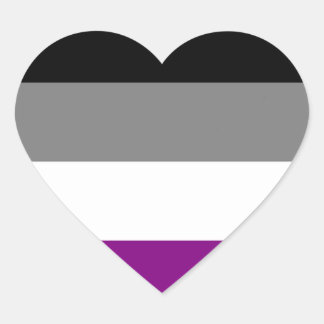 Herzklopfen auf der asexuellen Flagge Herz-Aufkleber