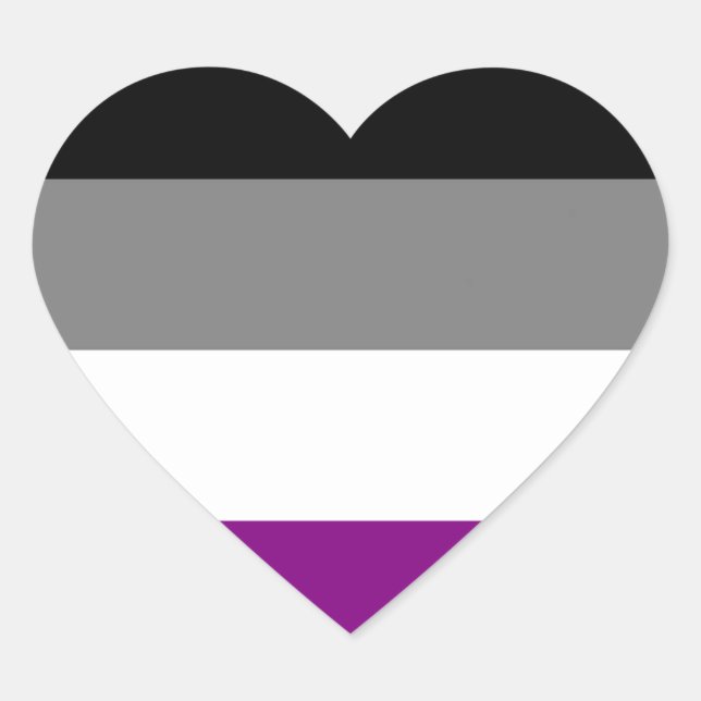 Herzklopfen auf der asexuellen Flagge Herz-Aufkleber (Vorderseite)
