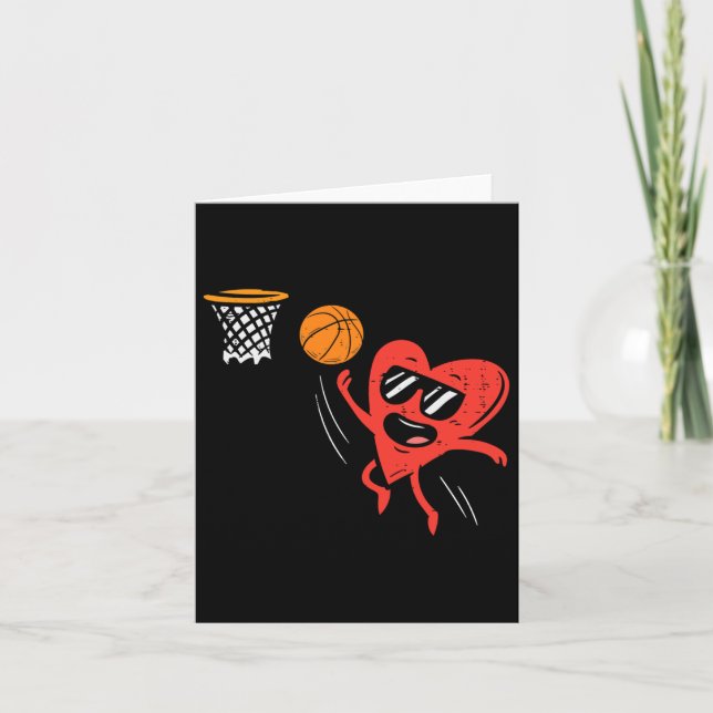 Herzklopfen Basketball Niedlicher Valentinstag Spo Karte (Vorderseite)