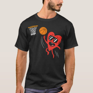 Herzklopfen Basketball Niedlicher Valentinstag Spo T-Shirt