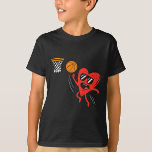 Herzklopfen Basketball Niedlicher Valentinstag Spo T-Shirt