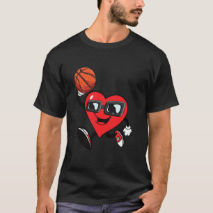 Herzklopfen Basketball Valentinstag Sportbote T-Shirt