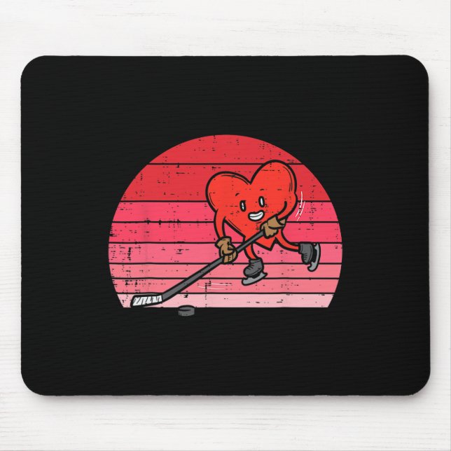 Herzklopfen Eishockey Sport Männer Frauen Kinder V Mousepad (Vorne)