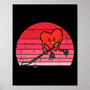 Herzklopfen Eishockey Sport Männer Frauen Kinder V Poster