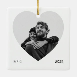Herzklopfen Foto Ornament - Minimal B&W