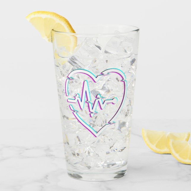 Herzklopfen Karo Glas (Vorderseite Ice)