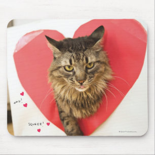 Herzklopfen-Katze Mousepad