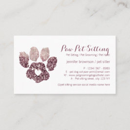 Herzklopfen Liebe Quarz Pet Sitter Grooming Paw Visitenkarte