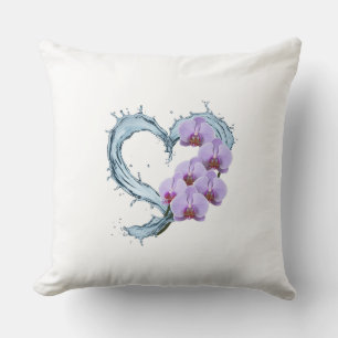 Herzklopfen mit Lila Orchid Kissen