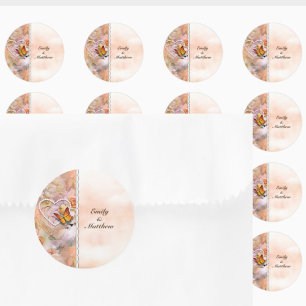 Herzklopfen Orange Rose Butterfisch Bläserfisch Runder Aufkleber