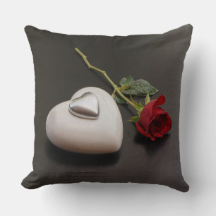 Herzklopfen & Rose Valentinstag Kissen