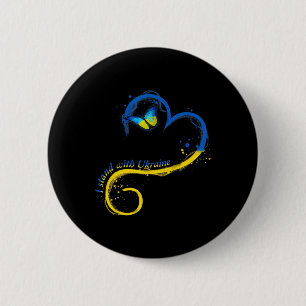 Herzklopfen Ukraine Schmetterling Ukrainische Fahn Button