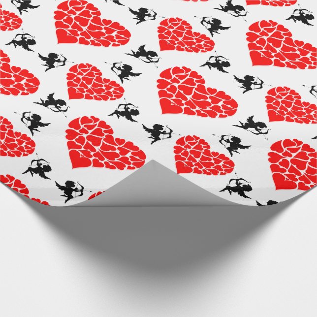 Herzklopfen und Cupids Valentine Geschenkpapier (Ecke)