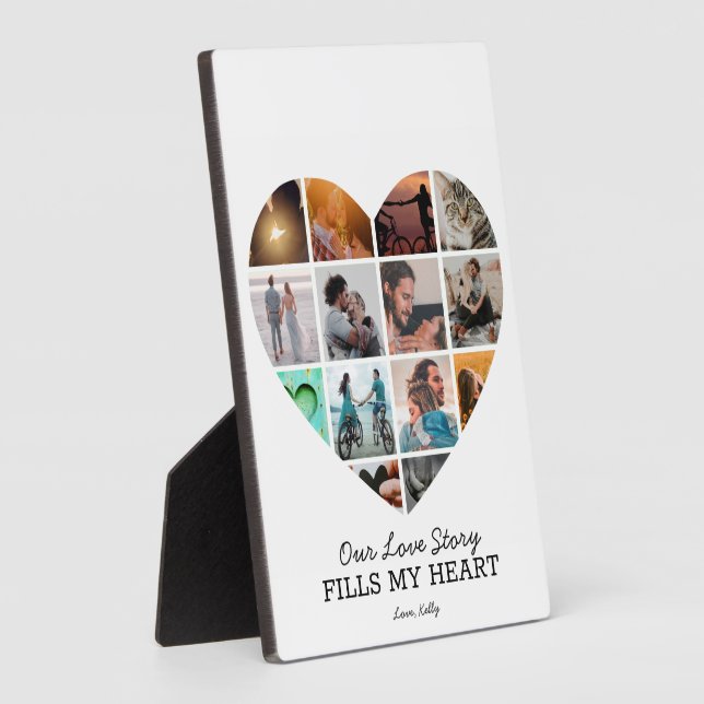 Herzklopfen Valentinin's benutzerdefinierten Text Fotoplatte (Seite)