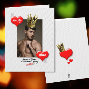 Herzkönig Liebt Meinen Mann Valentinstagkarte Karte