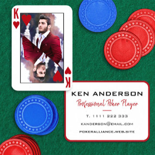 Herzkönig Rot Weiß Foto Poker Casino Visitenkarte