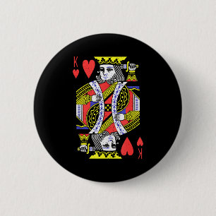 Herzkönig Spielkarte Halloween Kostüm Vale Button