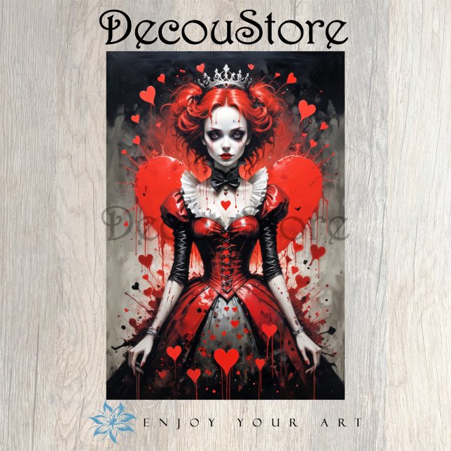Herzkönigin-Decoupage Seidenpapier (Von Creator hochgeladen)