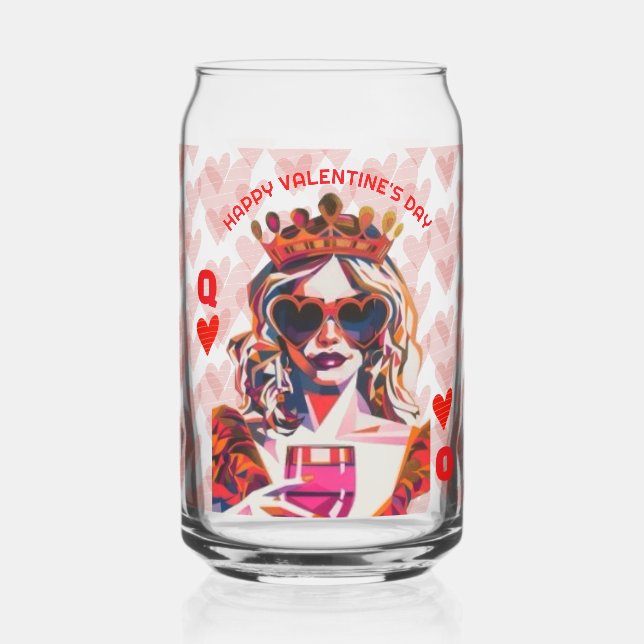 Herzkönigin Pop Art Dosenglas (Rückseite)