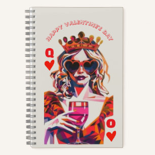 Herzkönigin Pop Art Spiralblock Notizbuch