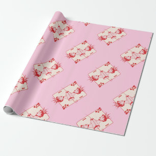 Herzkönigin Rot und Pink Geschenkpapier