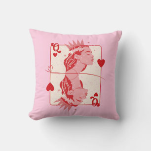 Herzkönigin Rot und Rosa Preppy Kunst Kissen