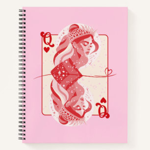 Herzkönigin Rote Preppy-Kunst Notizbuch