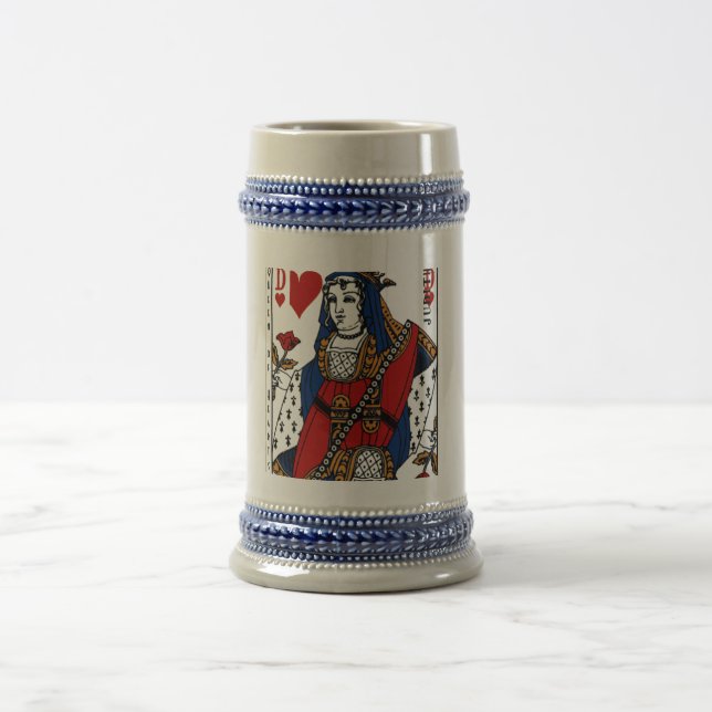Herzkönigin - Vintager Bierstein Bierglas (Mittel)