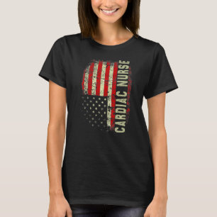 Herzkrankenschwester 4. Juli US-Flagge Patriotisch T-Shirt