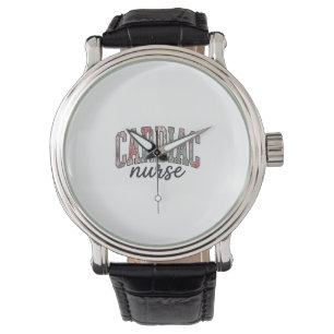 Herzkrankenschwester Florale Varsity-Buchstaben De Armbanduhr