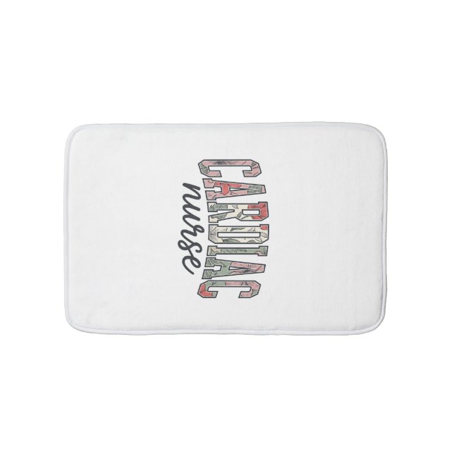 Herzkrankenschwester Florales Varsity-Letterdesign Badematte (Vorderseite)