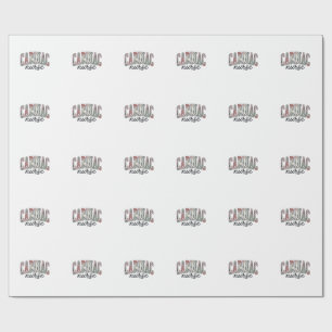 Herzkrankenschwester Florales Varsity-Letterdesign Geschenkpapier