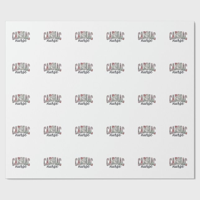 Herzkrankenschwester Florales Varsity-Letterdesign Geschenkpapier (Flach)