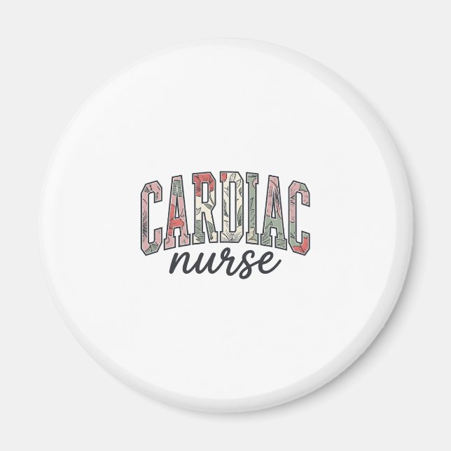 Herzkrankenschwester Florales Varsity-Letterdesign Magnet (Vorne)